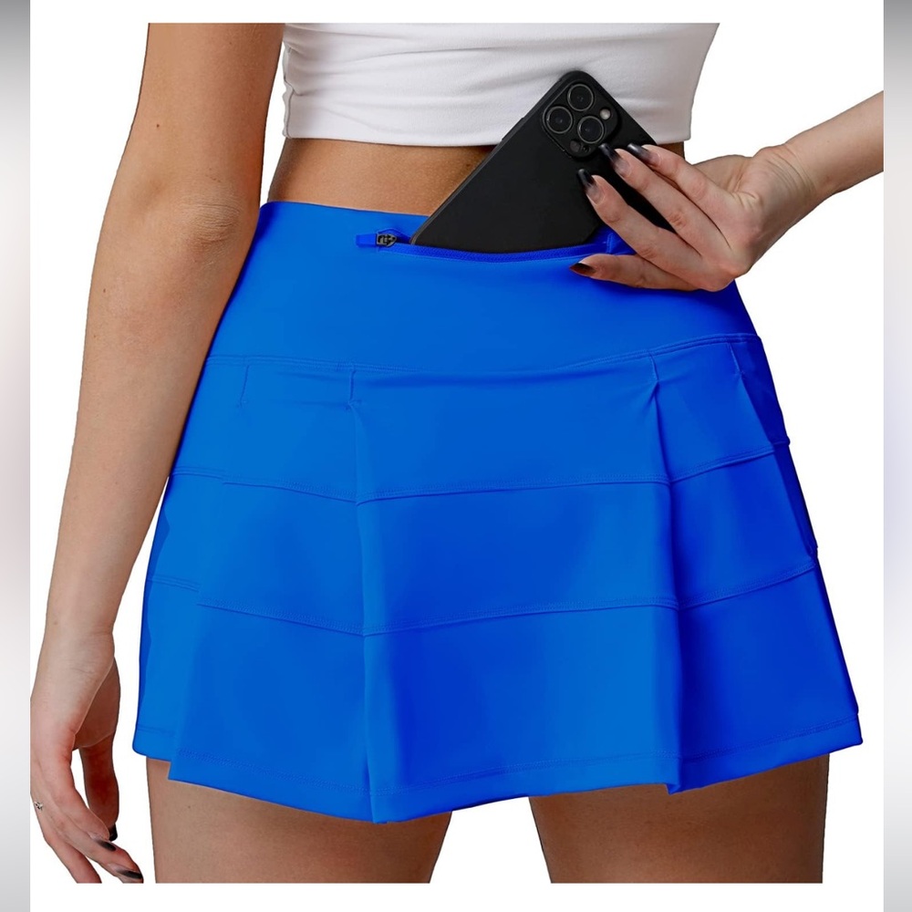 High-Waisted Pleated Athletic Golf/Tennis Skort with Pockets